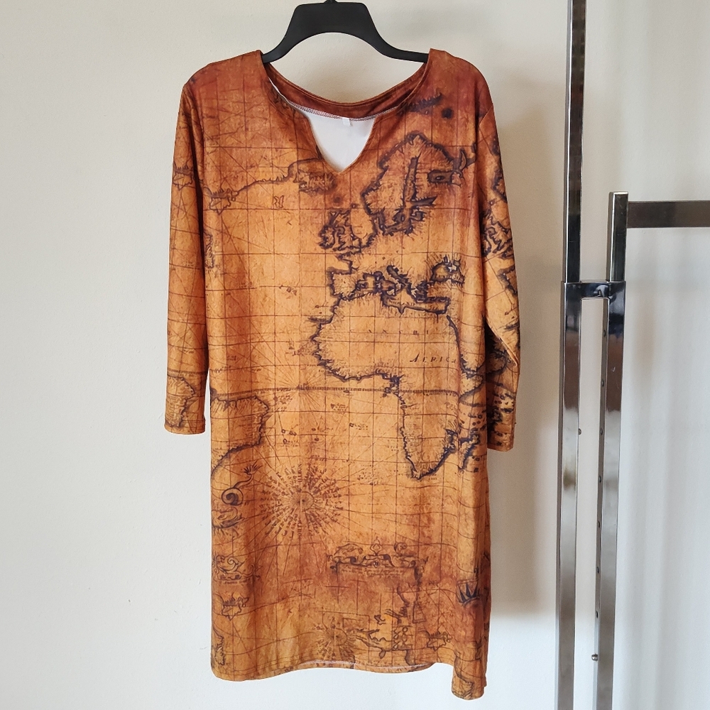 Map Print Dress